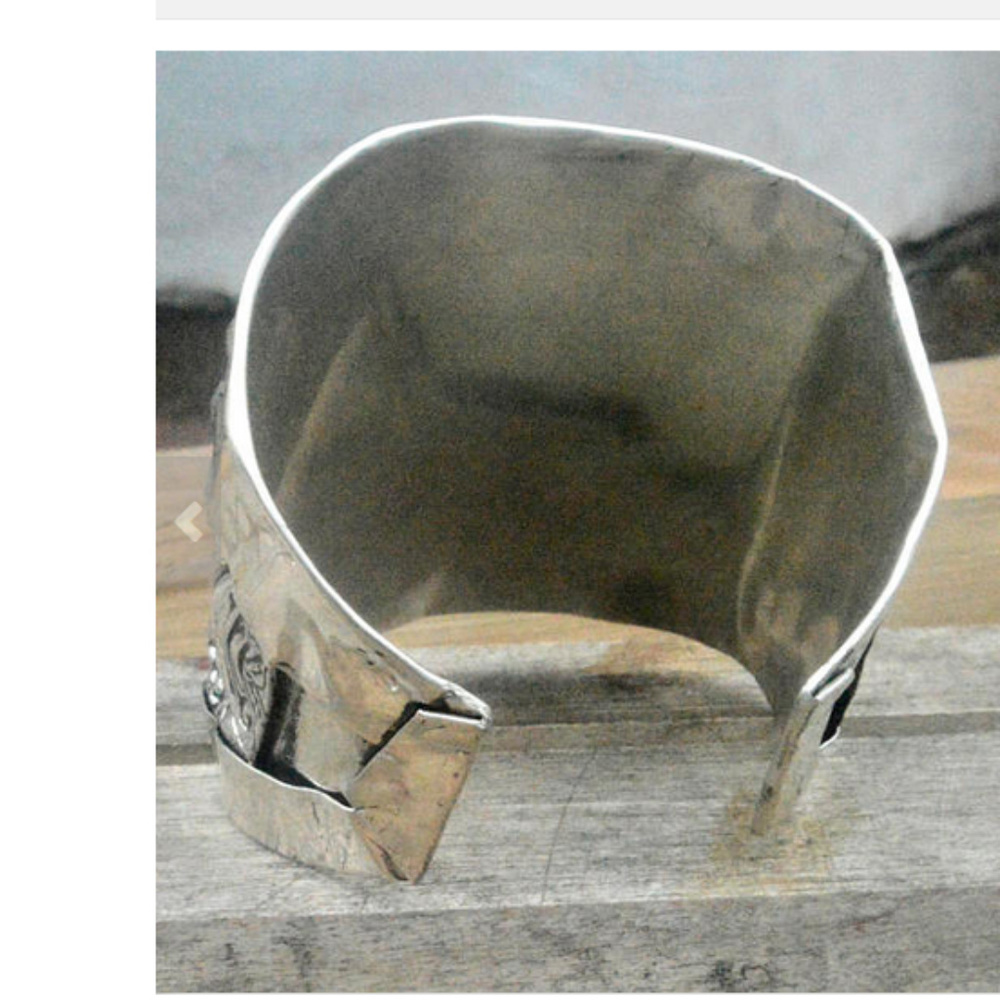 Heavy Mens Wide Sterling Silver Cuff Bracelet Dogs - Picture 7 of 8